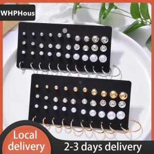 [COD] WHPHous Ship within 24 hours 20 Pairs Womens Earrings Set  Earrings For Women Bohemian Fashion Jewelry Geometric  Stud Earrings