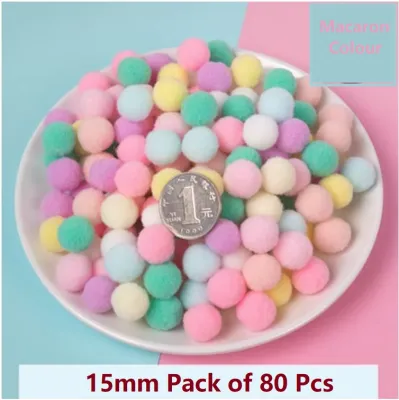 Macaron Colour Pom Pom Ball Fluffy Ball Assorted Colour Bebola Diy Montessori Material 10/15/20/25/30mm