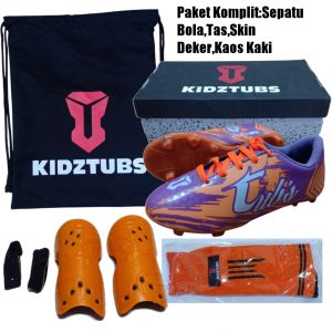 KIDZTUBS Sepatu Bola Anak Paket Komplit Sepatu Bola Tas Skin Deker Kaos Kaki Usia 6-10 Tahun Size 28 29 30 31 32 33 34 35 36 37 KDZ1731122224
