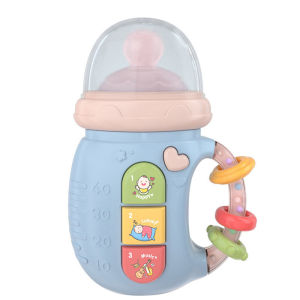 Baby Musical Feeding Bottle Chewable Silicone Bottle Toy Early Education Toy Sensory Baby Teether Toys