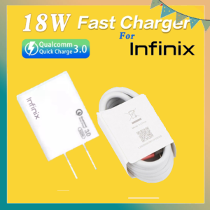 Infinix FlashPower 18W Charger – 18W 6A Adapter with Micro USB & Type-C
