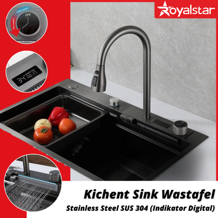 Zwarte Nano Dubbele Kom Aanrecht 304 RVS Bar Sink Vierkante RV