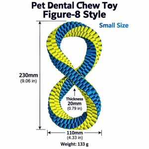 GOFIDIN Nylon Dog Rope Toy Figure-8 Double-Loop Design Washable Interactive Dog Toy Durable Teeth Cleaning Dog Chew Toy For Pet Training