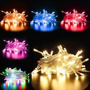 (Chọn Màu) Đèn Led Trang Trí Đom Đóm Cắm Điện 4 Mét Bóng Fairy Light Nhấp Nháy Và Đứng Yên Decor Quán Ăn Quấn Cây Tiệc