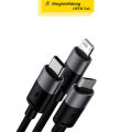 Cáp 3 đầu L Type C Micro 1.2m Baseus StarSpeed CB000030 Trắng. 