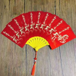TURHA 10 Cards Fan Design Red Envelope Year of The Horse Traditional Childrens Money Bag Money Pouch Paper Spring Festival Red Wallet Lunar New Year Gifts