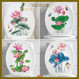 [Valitoo] WC Stickers Toilet Plant Floral Wall Sticker For Bathroom Toilet Lid Sticker Decal Self Adhesive Mural Home Decoration