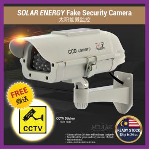 Solar Outdoor Security Camera Waterproof Fake Dummy Simulation LED Solar CCTV Kamera Securiti Palsu HK Vision Xiaomi 太阳能室外防水仿真摄像头