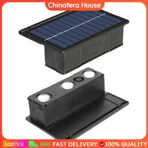 2 Pack 3 LED Wall Mounted Solar Outdoor Light IP65 Waterproof Solar Garden Light for House Porch Patio Pergola Backyard