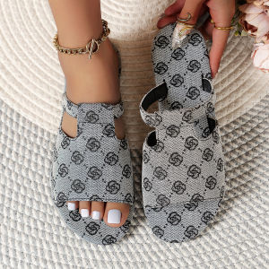 [Free Shipping] New Summer Large Size WomenS Flat Sandals With Unique Pattern Design Casual Style