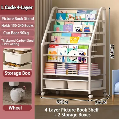 Playpark Kids Bookshelf Toy Organizer Storage Rack Book Shelf for Kids Book Shelf Organizer Shelves Multifunctional Bookcase