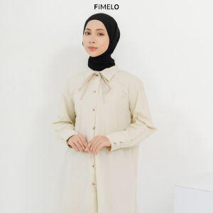 Fimelo Ribbon Shirt (Kemeja Polos Wanita Tali Pita)