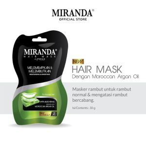 Miranda Hair Mask Masker Rambut Sachet Jojoba Oil Kukui Nut Eclipta Alba Aloe Vera 30gr
