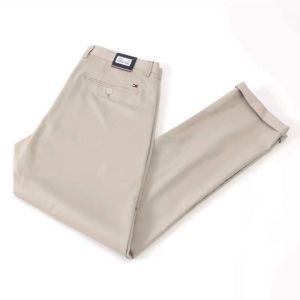 Mens Solid Cotton Slim Fit And Cuffed Suit Pants Comfy AnDFor Daily Formal And Business Wear