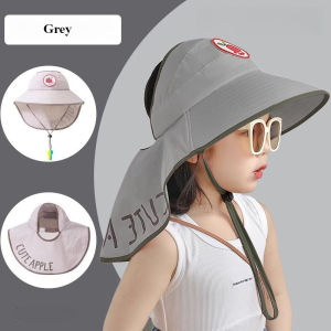 Mũ nắng cho trẻ em mùa hè mũ nắng bảo vệ cổ mũ nắng lớn cho bé trai và bé gái ngoài trời với còi whistle