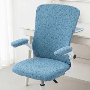 OKDEALS01 4Pcs/Set Stretchable Office Chair Cover Removable Breathable Chair Protector Dustproof Backrest Cover Seat Protectors Office Chair