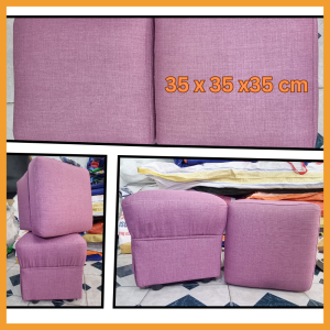 [Giá Tại Xưởng] Ghế Đôn Vuông Sofa Màu Xanh Hồng Kê Chân Ngồi Ghế Bàn Trang Điểm Bọc Mút Nhiều Màu Sắc