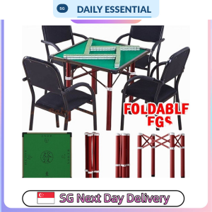 【DAILY ESSENTIAL】 Folding Mahjong Table with Red Legs | 88cm | Standard or Drawer