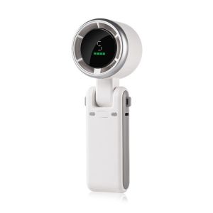 MUSASI 1200mAh Battery Mini Handheld Fan LED Display 180 Degree Desktop Fan Portable USB Rechargeable High Speed Turbo Fan Outdoor
