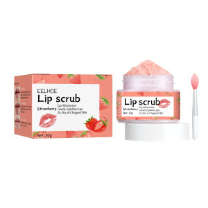 EELHOE Strawberry Lip Scrub Moisturizing Lip Anti-Chap Hydrating Exfoliating Colorful Fading Lip and Mouth Corner