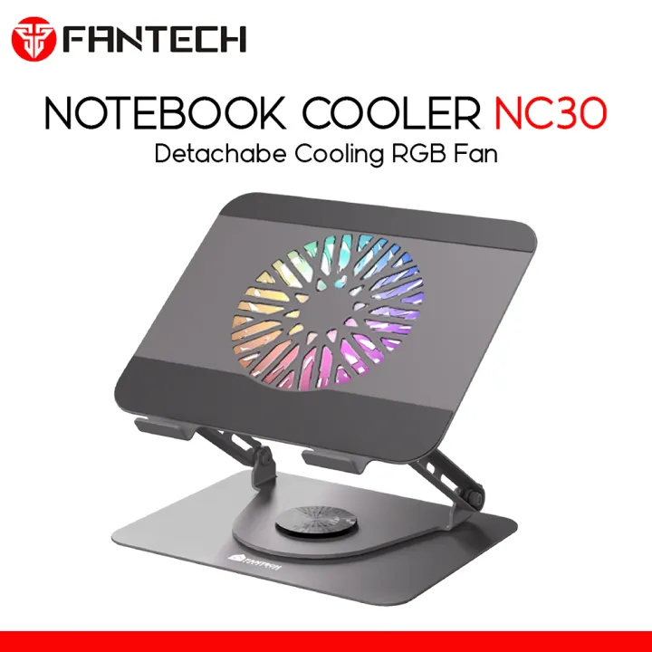 Fantech NC30 Notebook Cooler with Foldable Design, Detachable Cooling RGB Fan