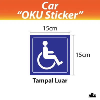 OKU | Sticker | Pelekat | Static Cling | Car | Kereta | JPJ Size | Tahan Lama | Kalis Air