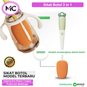 Sikat Pembersih Botol Gelas Mug Spons Spon Cuci Botol Susu Bayi Gagang Panjang 3 in 1