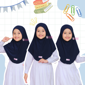 Jilbab Anak Sekolah Instan TK SD Honey Blossom Bahan Jersey Premium