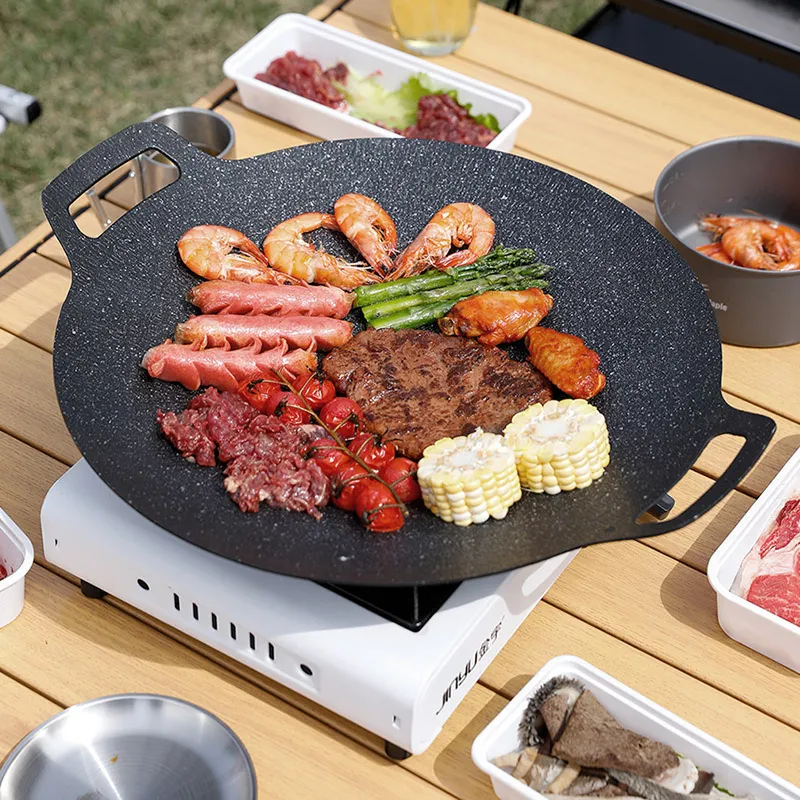28cm/30cm/32cm/34cm Durable Non Stick BBQ Grill Pan For Korean