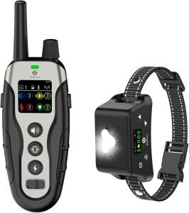 รีโมทฝึกสุนัขและปลอกคอแบบ 2-in-1 GPS Wireless Fence System and Remote Training 2-in-1 ประกัน 1 ปี GPS Wireless Fence System and Remote Training 2-in-1999 Yards Safe Radius and Remote RangeBeepVibrationSafe ShockNight LightingIPX7 Waterproof