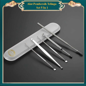 5 in 1 Korek kuping pembersih telinga ear spoon wax picker stainless