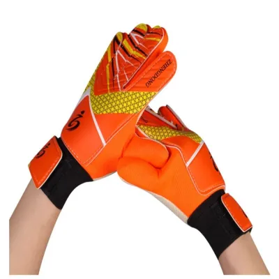 1 pair Double Sided Latex Children Soccer Gloves Cushioning Finger Protection Goalkeeper Gloves Sports Competition Major Kids Goalie Gloves 5-16 Years Old Kids