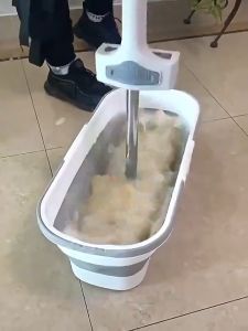 45cm Oversized Panel Squeeze Mop 360 Flat Mop Berputar Mop Lipat Mop Lantai Hands Free Lazy Mop Folding Bucket Household