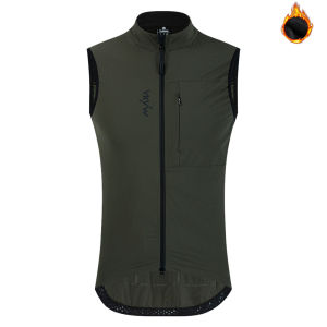 YKYWBIKE เสื้อเจอร์ซีย์กันลมขนแกะหนาสำหรับผู้ชายเสื้อกั๊กใส่หมวกขี่ MTB เสื้อแจ็คเก็ตกันหนาวสำหรับฤดูหนาว