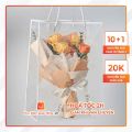 Túi Nhựa PVC Xách Đựng Hoa Trong Suốt Túi Đựng Quà Tặng Chống Thấm Nước Sang Trọng-(35-15-24.5 ). 
