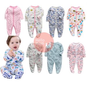 Hellomom Baby Bodysuit Romper Newborn Cotton Pajama Frog Suit Sleepwear Onesie Girl Boy Clothes