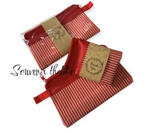 Isi 50 Pcs Souvenir Pouch/Dompet Salur Besar dikemas plastik dan kartu sovenir murah bermanfaat