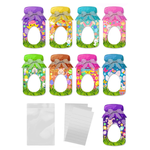 Phục sinh thẻ Quà Tặng Jar hình dạng đầy màu sắc Jar lễ hội thẻ giấy kết cấu thích hợp cho lớp học trao đổi và ủng hộ Đảng