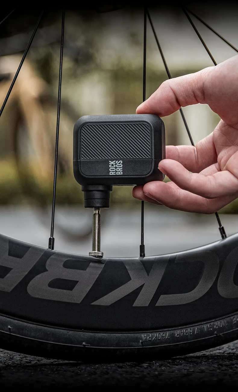 ROCKBROS Pompa Da Bicicletta 220PSI Mini Pompa Di Aria Manuale - Foto 13