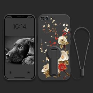 Case สำหรับ OPPO A1k OPPO A3s OPPO A12E ศัพท์ปลอก softcase ซิลิโคนเหลวป้องกันกันกระแทกปกการออกแบบใหม่ความงามดอกไม้กับผู้ถือ ytzzhxz01