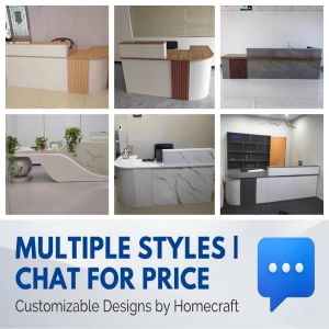 Designer Executive Reception Desk Bespoke Front Counter Custom Office Lobby Furniture Customize Size Finish Singapore Commercial Business Interior