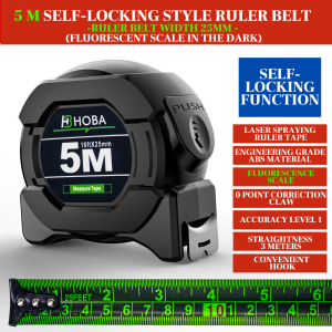 10M Steel Measuring Tape Fluorescerous steel tape Industrial Auto Lock Steel Tape Measure (5M 10M) Self-locking Steel Metro Meter tape measure heavy duty measurement tools Levels