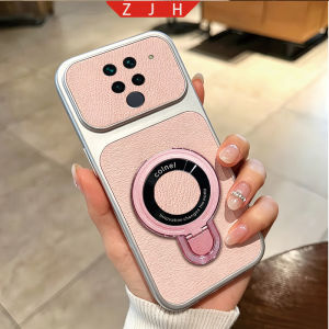 Suitable For Redmi NOTE 9 4G Leather Phone Case Folding Bracket Shockproof Casing With U Magnetic Suction