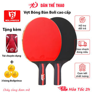Vợt bóng bàn cao cấp Boli 7 lớp cho thi đấu chuyên nghiệp - Bộ vợt bóng bàn gồm túi 2 vợt và 3 quả bóng