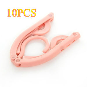 10pcs Magic Clothes Drying Rack Compact Foldable Cloth Hanger Convenient Plastic Foldable Travel