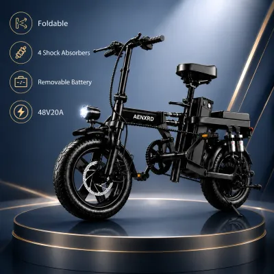 Electric Bike 500W 48V20A Shock Absorbing Foldable Electric Scooter Mini Portable Lithium Battery Pedal Scooter for Men Women Daily Commute
