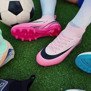 Huấn luyện thi đấu trên đồng cỏ cho nam và nữ TF Móng tay gãy AG Giày thể thao học sinh đinh dài giày bóng đá cao cổ cho thanh thiếu niên