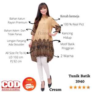 Floline Ols -SALE  Tunik Katun Batik 3940