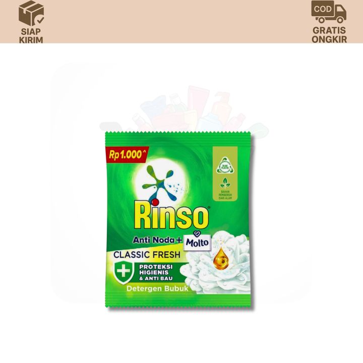 Rinso Molto Classic Fresh 40 gr - Detergen Bubuk Rinso PK 1000an ...