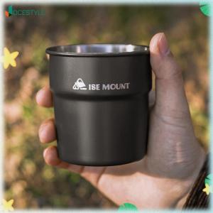 JOCESTYLE 300ml Outdoor Camping Cup Portable Stainless Steel Travel Cup Stackable Lightweight for Travel Hiking Backpacking